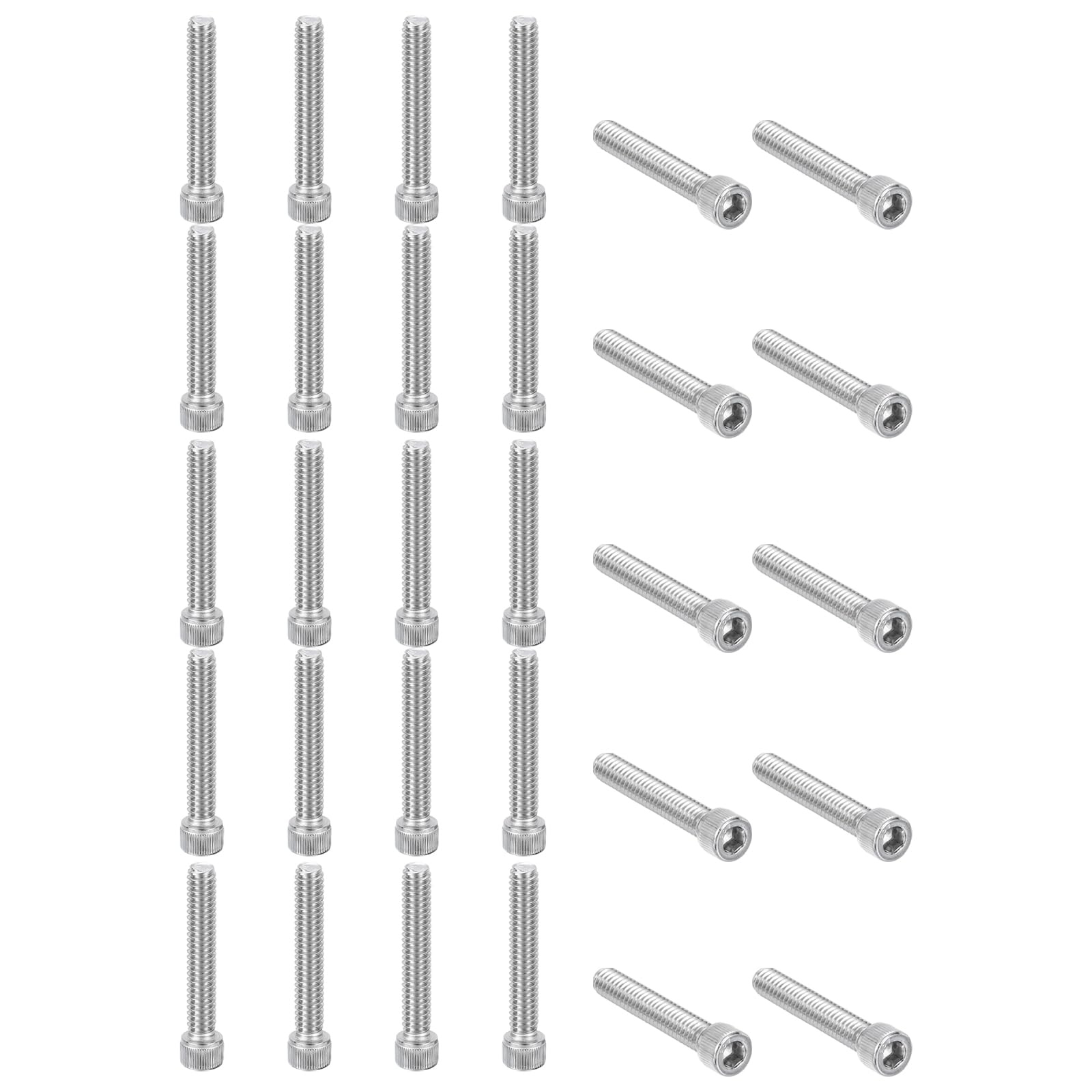 PATIKIL 1/4-20 x 1-1/2" Hex Socket Cap Head Screw Bolt, 30Pcs 304 Stainless Steel 18-8