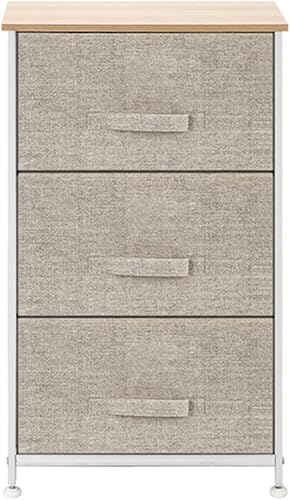 DANN - Organizador de mesa de noche de 3 capas de tela no tejida cómoda y cómoda muebles para el hogar y el dormitorio