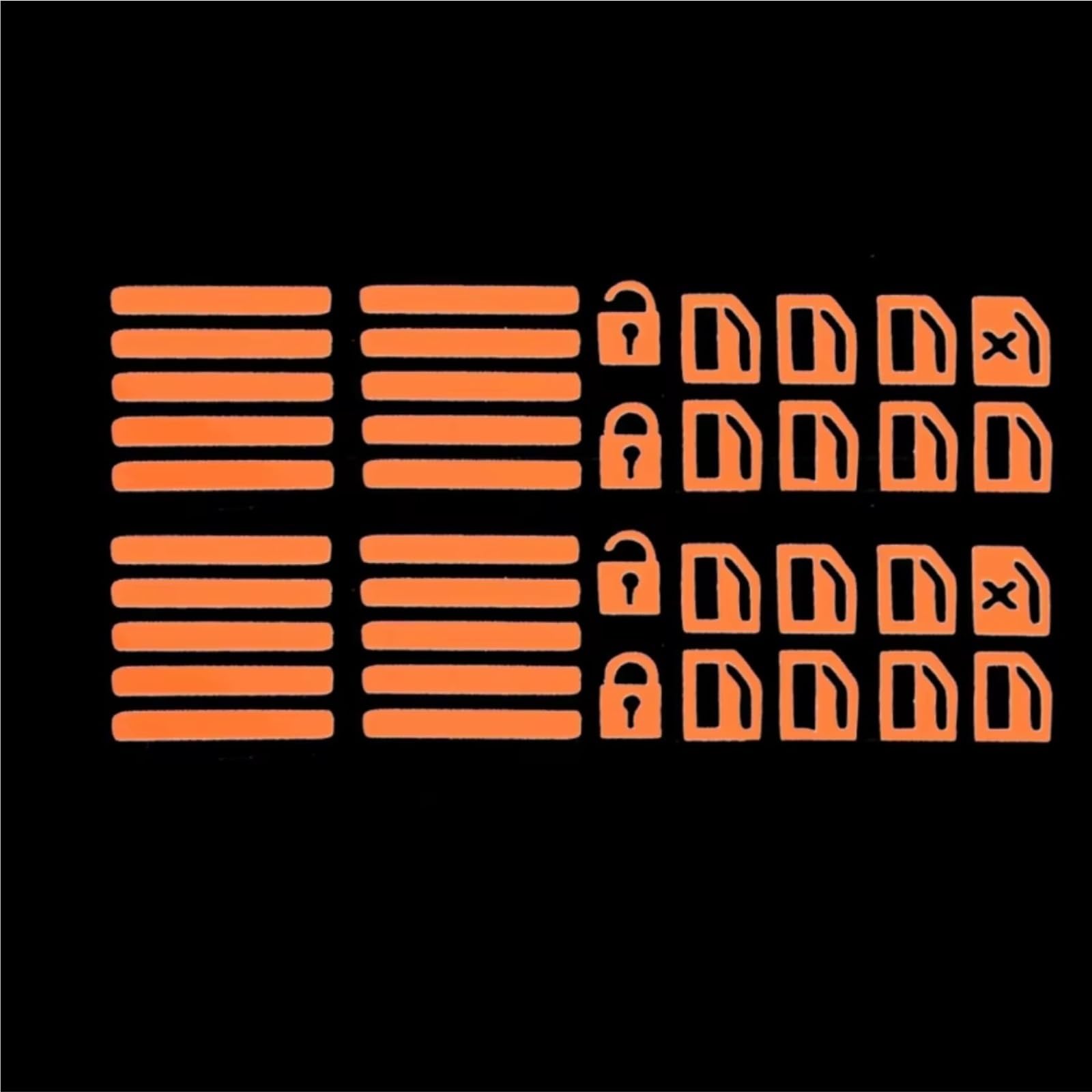 Auto Interior Trim Car Window Button Luminous Sticker Universal Glowing Lifter Switch Night Fluorescent Decals Interior Stickers(Orange)