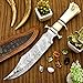 Delta :hand made Damascus steel Bowie Knife Handle Camel Bone