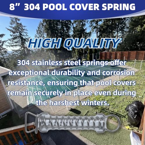 Resortes de acero inoxidable para cubiertas de piscina 8" (Paquete de 10) miniatura 4