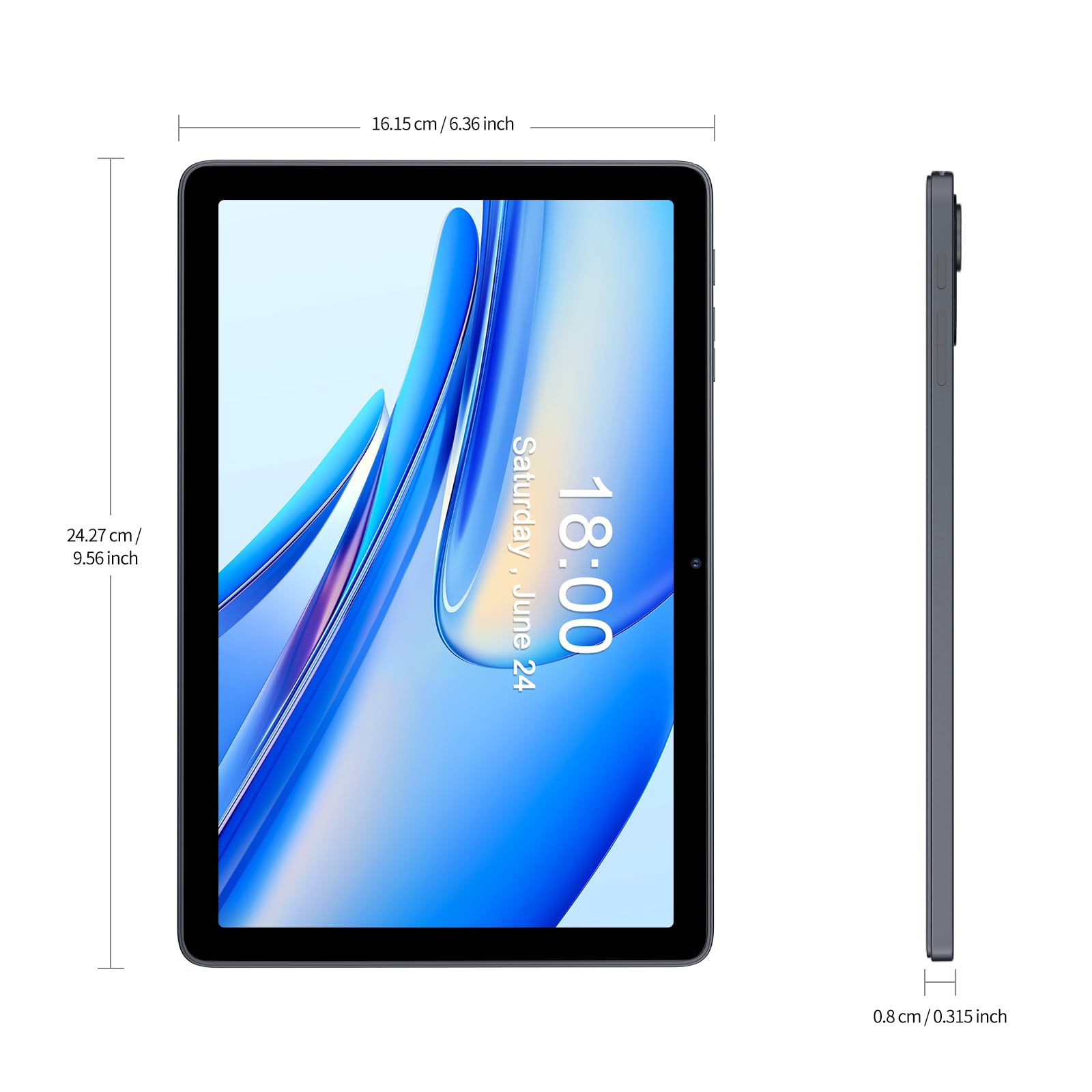 PRITOM Tablet da 10 Pollici 6 in 1 Tablet 24GB 128GB ROM Android 15 1024GB Expand,Qcta Core,WiFi 6,8000mAh Tablet con Tastiera,Mouse,Stylus e Custodia,Grigio
