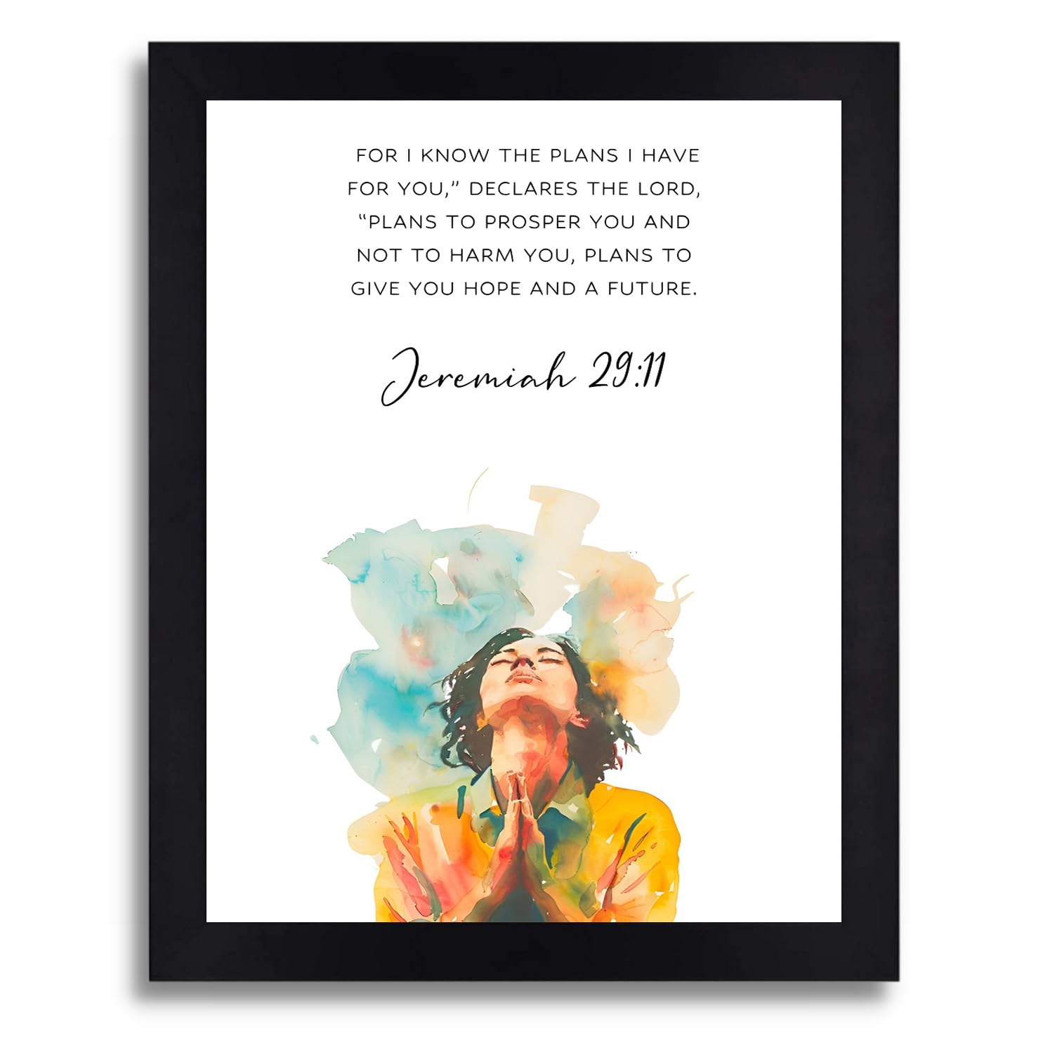 Interio Crafts Bible Verse Wall Art Poster Frame | Jeremiah 29:11 | Christian Framed Print | Scripture Quote | Christian Gifts | Jesus Quotes Wall Framed Poster | Christian Home Decor Item-Synthetic Wood, 13x10 Inches.-image-15