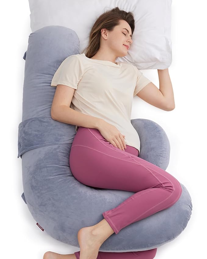 Momcozy Pregnancy Pillow, Original F Shaped Maternity