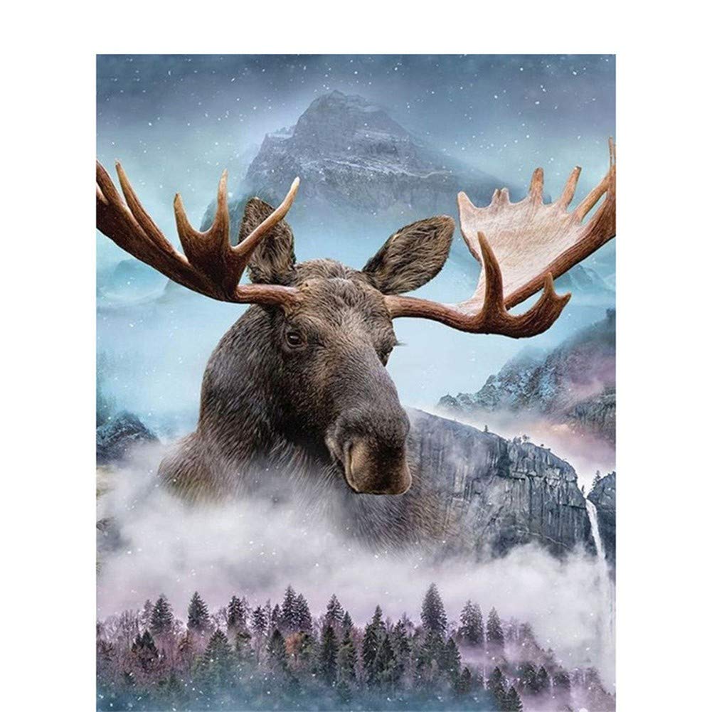 Diamant Peinture Complète Cerf 70x90cm : kit art de strass et broderie point de croix