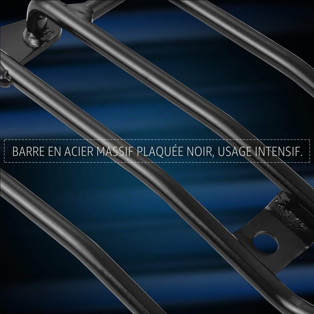 KATUR Support Rack Moto Bagages Shelf Convient aux Places arrière Solo 180mm (7") Fit Noir pour Harley Harley XL Sportster Fer 48 883 XL1200 2004-2018