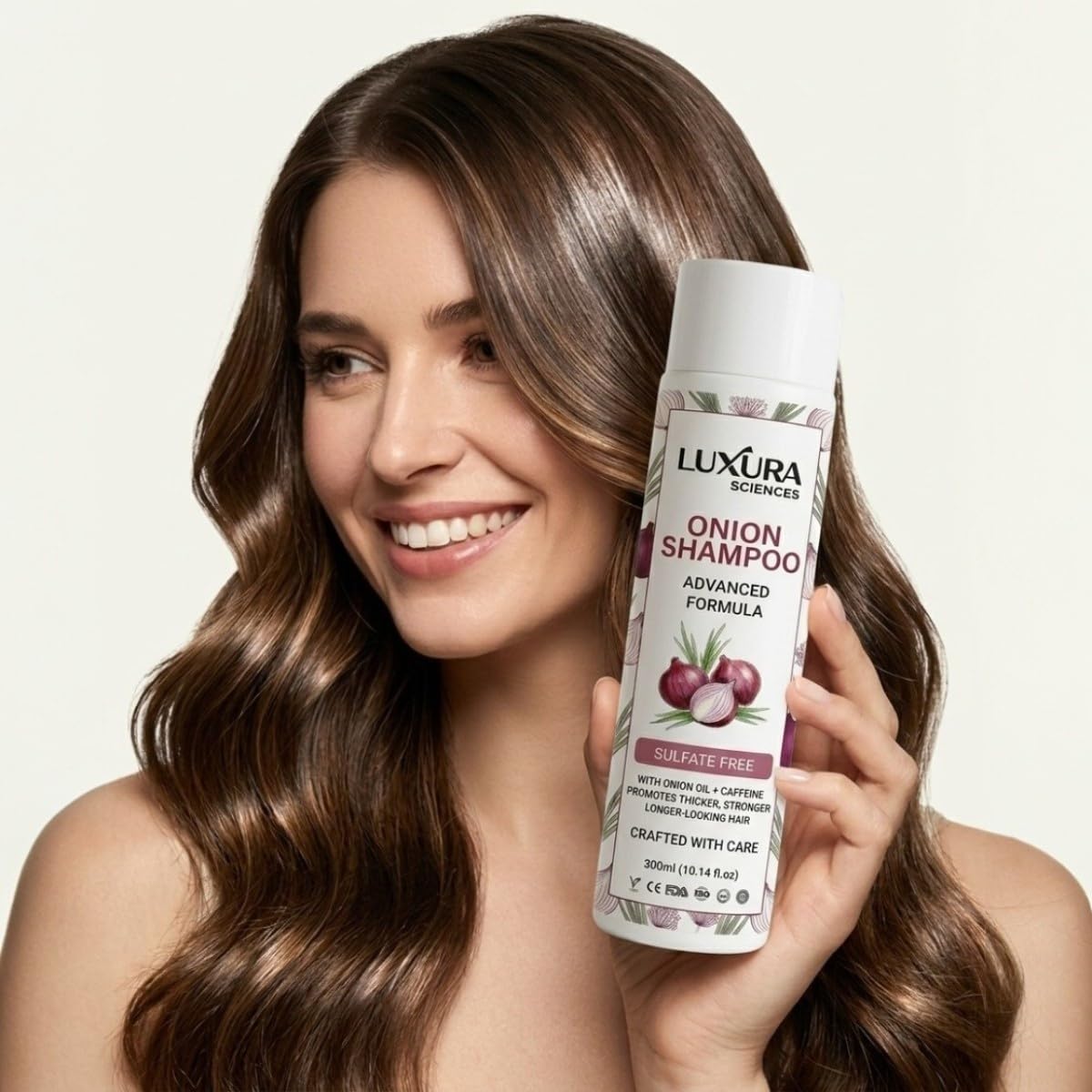 Luxura Sciences Onion and Caffeine Natural Scent Hair Growth Shampoo, 300 ml, Sulfate-Free, Paraben-Free 2