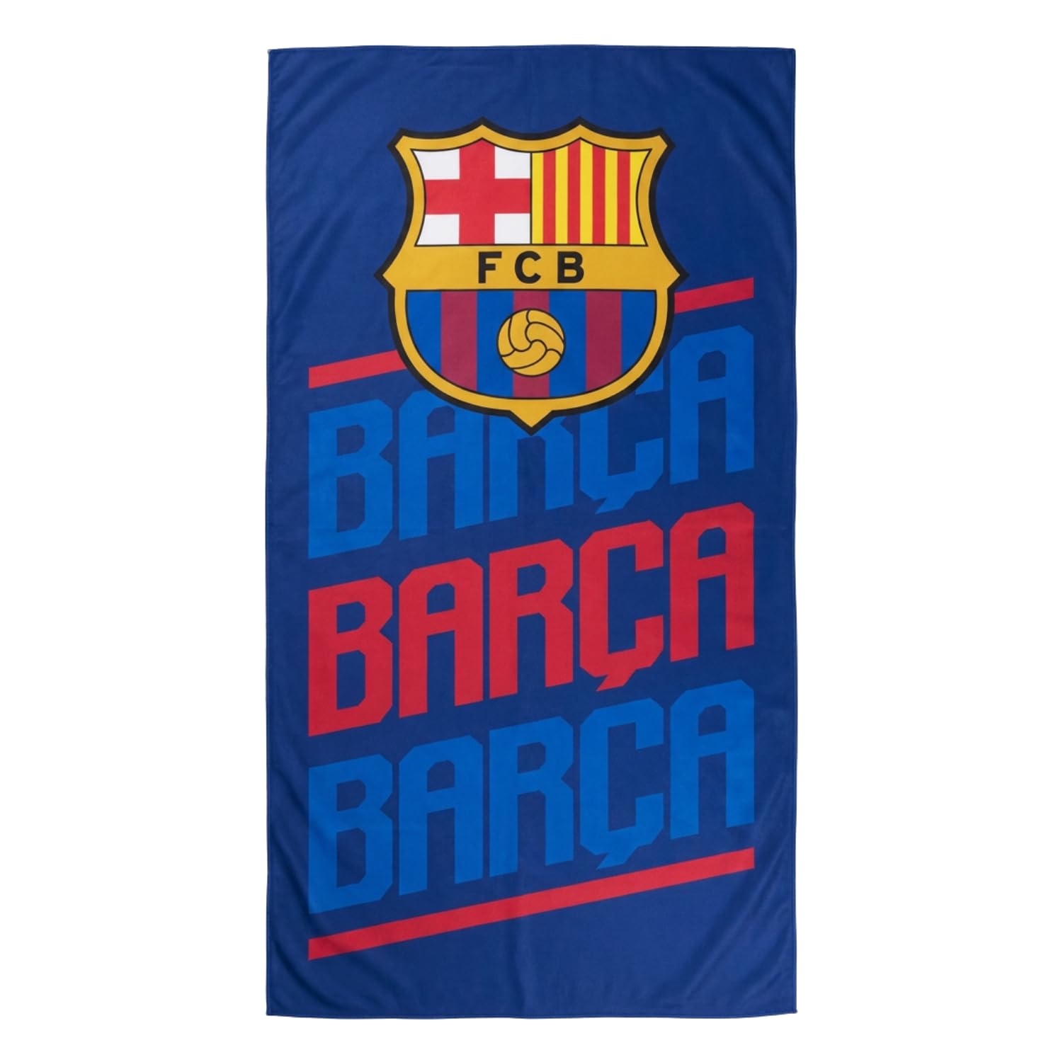 SaoTi Toalla Baño Grande Microfibra Secado Rápido – Toallas Ducha Ligeras Diseño Fútbol Azulgrana – Toallas Playa Grandes Ideal Gym Piscina Viaje Regalo (Diseño Tipográfico Azulgrana, 140x70 cm)