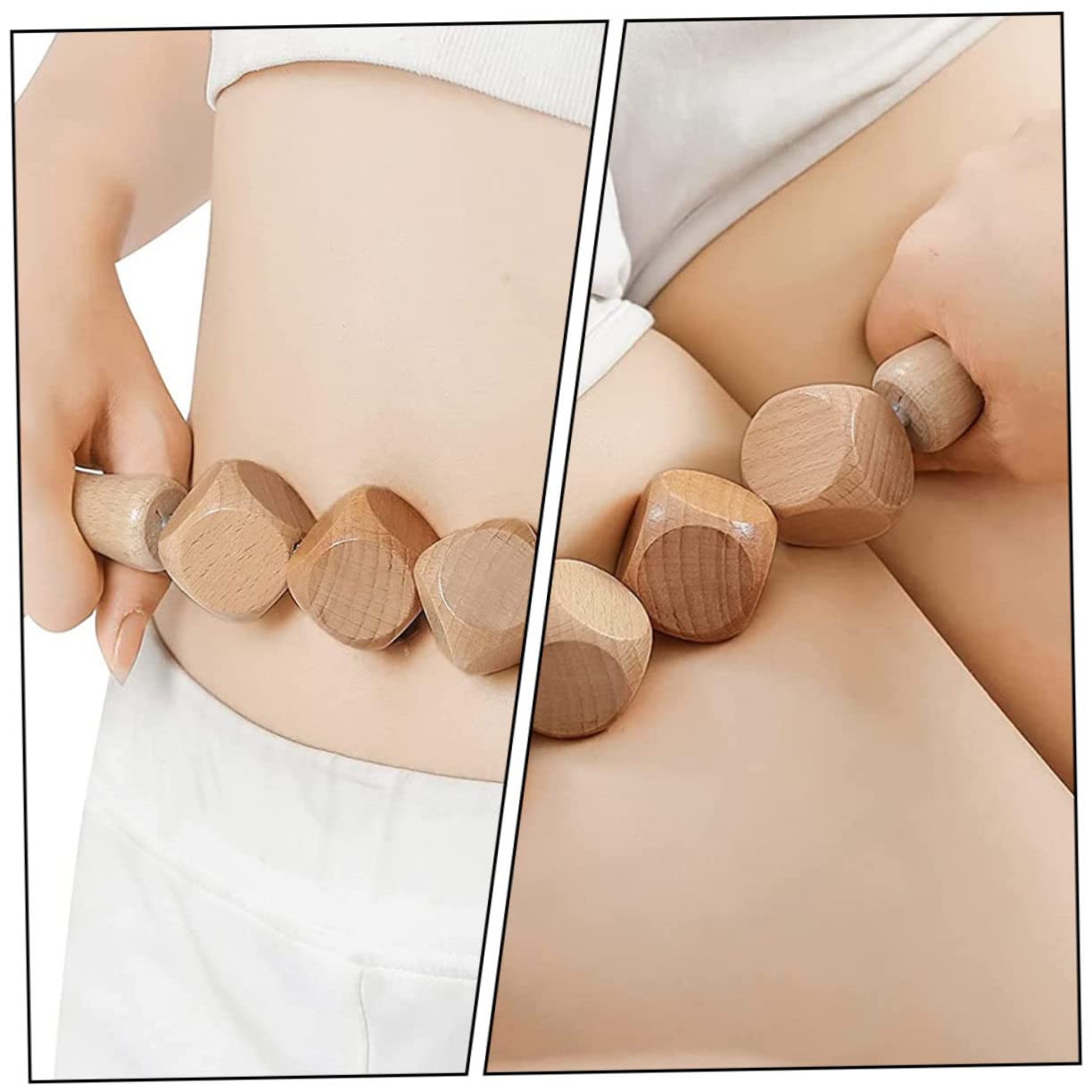 Rodillo Trasero de Madera para Masaje 2 Piezas Uso Doméstico | Masajeadores Abdominales, Herramienta de Masaje Corporal, Pack para Aficionados al Fitness y Personas Mayores