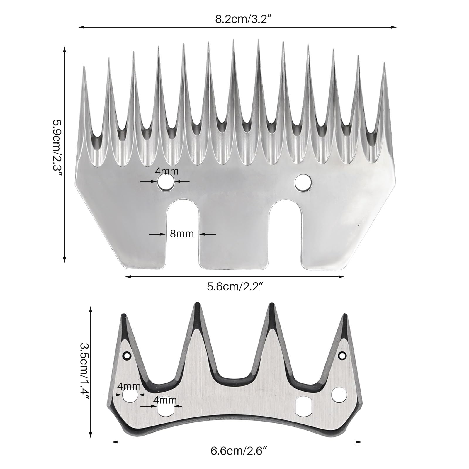 YANHAO Tijeras Ovejas Tijeras Dientes Cortador Peine Convexo para Tijeras Podar Ovejas Tijeras Hoja Podadora Esquila Ovejas 9/13 Paranormal (Size : 4 T Blade)