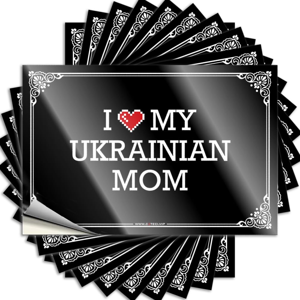 Decal Country Waterproof Vinyl Sticker | I Love My Ukrainian Mom Affirmation Garage for Student DIY Projects(12X18CM)