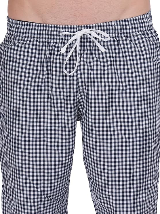 Image of Womens Multicolor Cotton Checkered Pyjama | Checks Pajama for women with Elastic & Drawstring Plus Size (S TO 8XL)