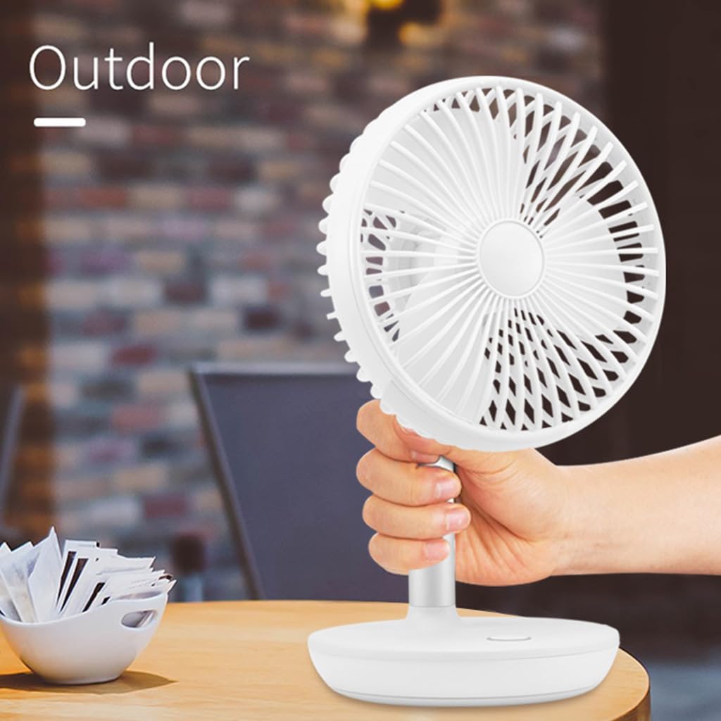 Tavolo da scrivania ricaricabile USB robusto con 4 velocità, ventilatore portatile personale per casa, camera da letto, scrivania interna per camera da letto silenziosa oscillante