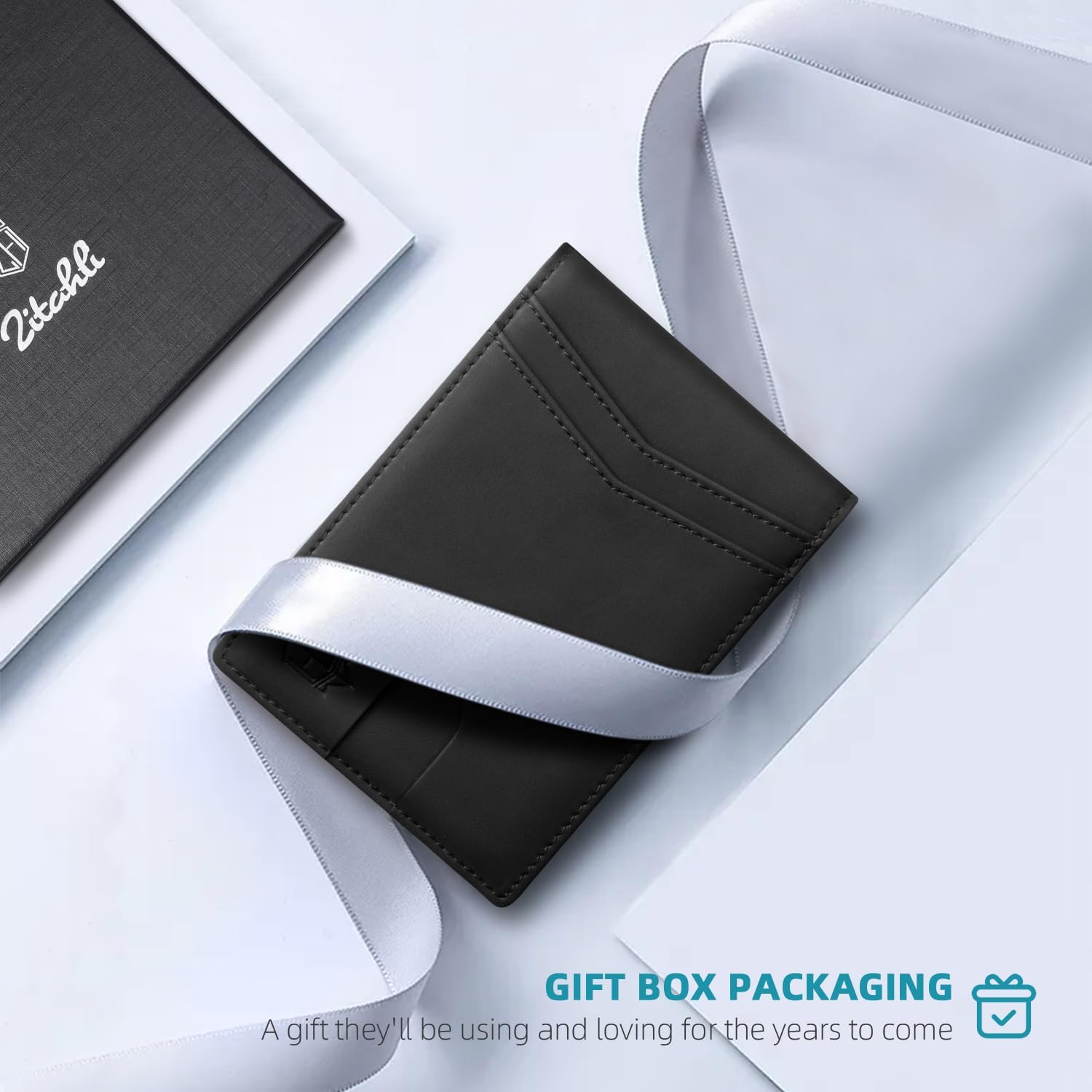 Zitahli Money Clip Wallets for Men,Slim Bifold Wallet 10-12 Cards, Mens Leather Wallet with ID Window,RFID Blocking Thin Minimalist Credit Card Holder,Gifts for Him - Image 4