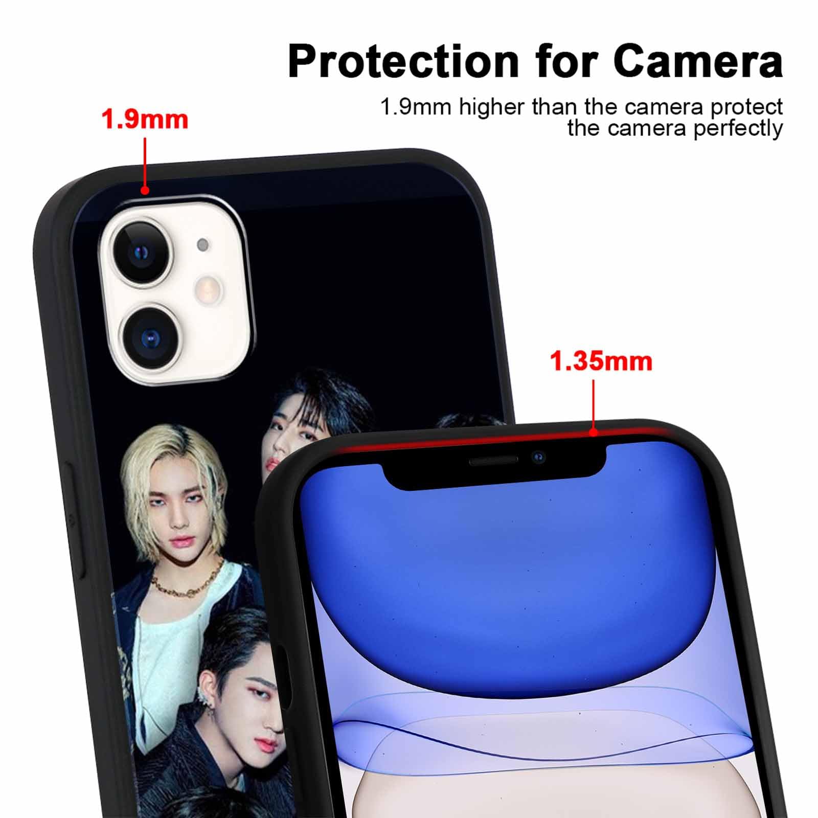 Nurkorki 2 Piezas Negro Funda Para IPhone 12/12 Pro 6,1",KPOP Stray Kids Boys