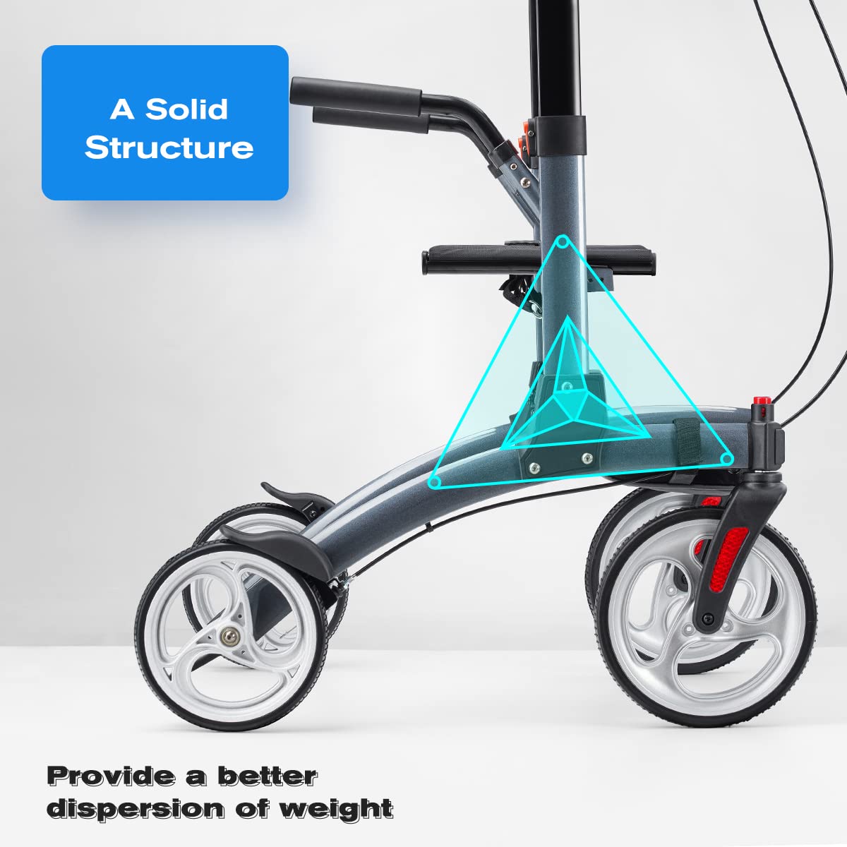 OasisSpace Upright Walker with Seat Up Rollator Walker with Padded