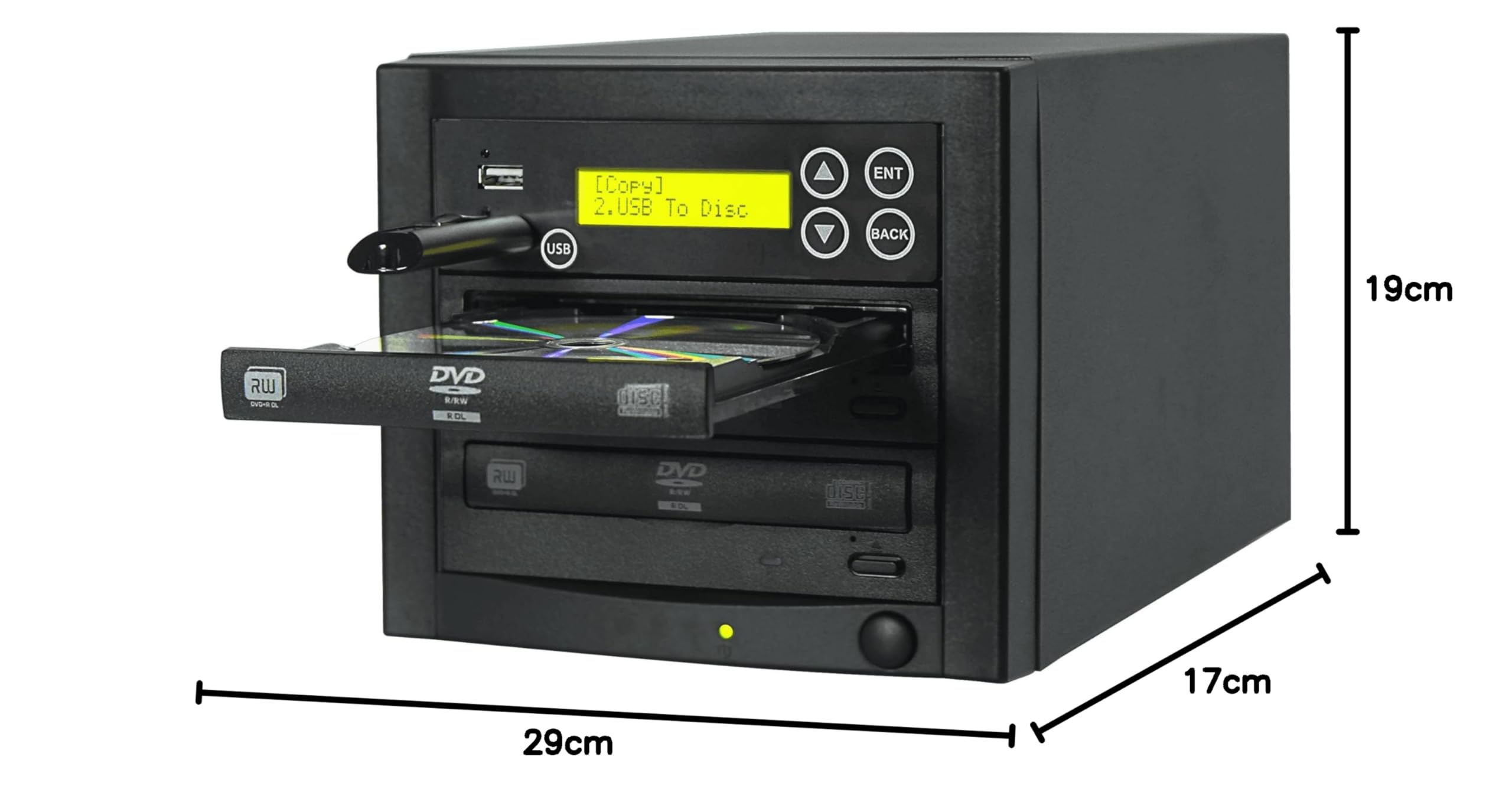 EZ DUPE Duplicador 1:1 de Memoria USB y Discos – Clonador de USB a DVD/CD (Media Maven Plus)