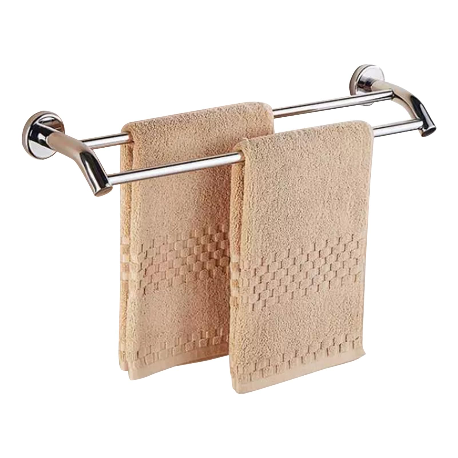 Porte-serviettes double en inox poli de 120 cm pour une salle de bain de grand standing