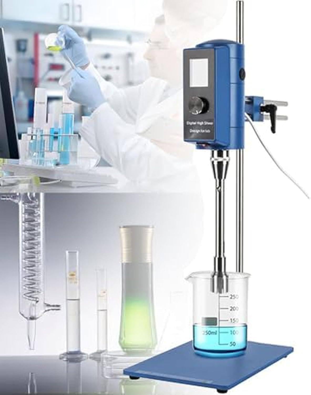 Homogenizator Laboratoryjny O Dużej Prędkości, 2000-28000 Obr./Min. Mieszalnik O Dużej Szybkości, Emulgator, Cyfrowy Wyświetlacz, Laboratoryjny Dyspergator Emulgujący 28F