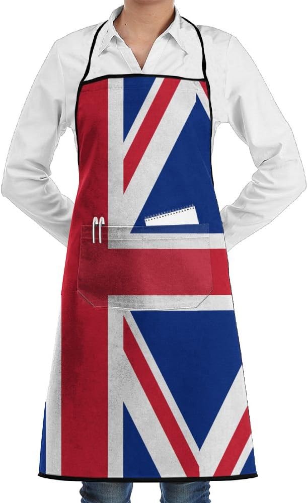 Union Jack Bib Apron With Convenient Pockets For Women And Men