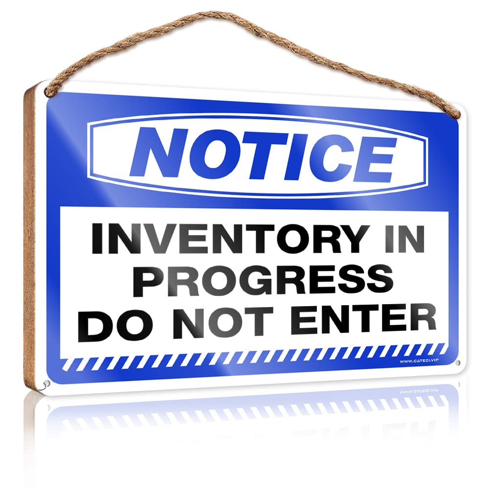 YYHLEH Plaque Sign Notice Inventory In Progress Do Not Enter Wooden Sign Hello Winter Sign Door Sign For Front Door Outside(15X28CM)