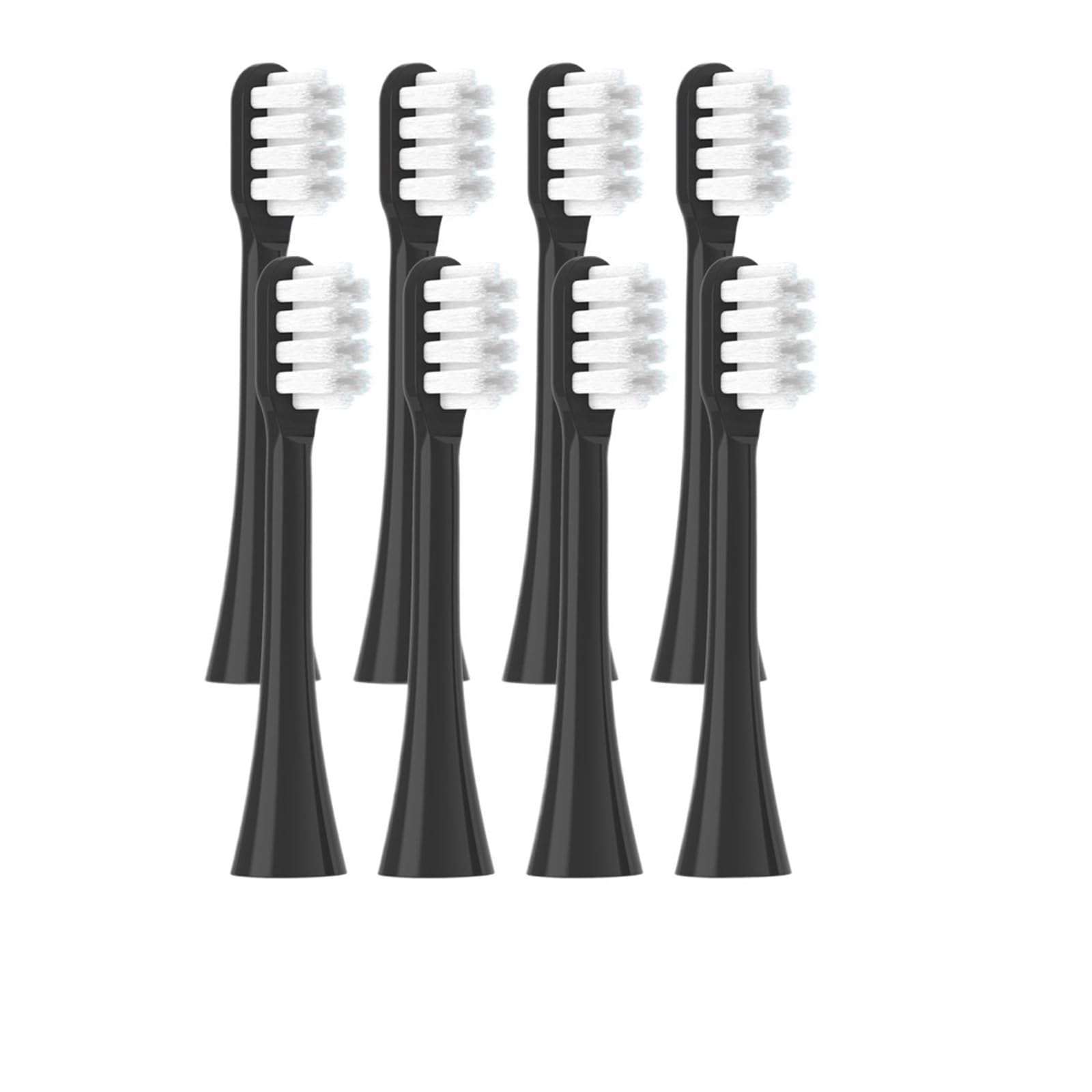 MUYIHUI 8 testine di ricambio for spazzolino da denti for elettrico X3S/X3U/X5, ugelli a setole morbide con confezione sottovuoto(8 black soft)