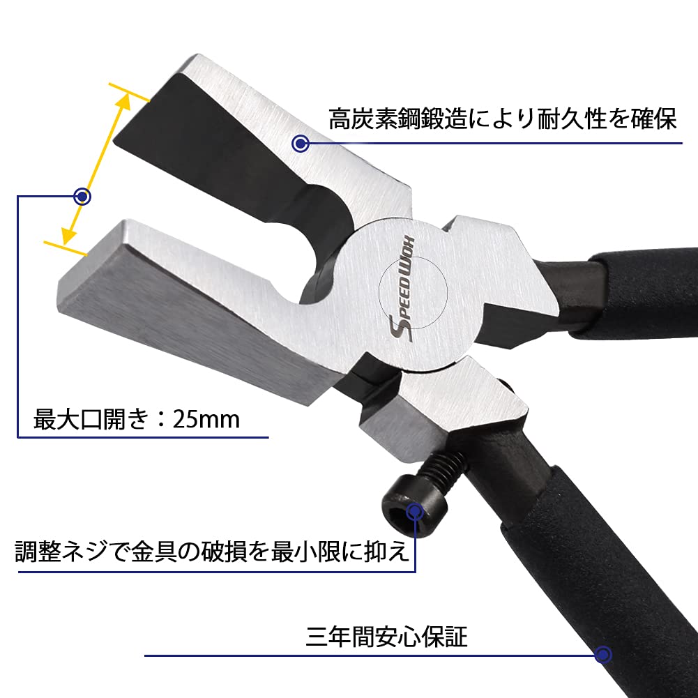 Amazon | SPEEDWOX ワニカン ワニ口 紐留め金具 平ペンチ セット 金古