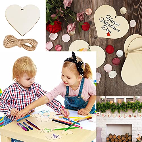 10 Pcs Unfinished Blank Wooden Hearts For Crafts,Heart-Shaped Wood Hanging Pieces Diy Heart Slices Blank Wood Heart Wood Slices Embellishments Ornaments For Christmas, Wedding, Valentine 3.14 Inch #TOP3