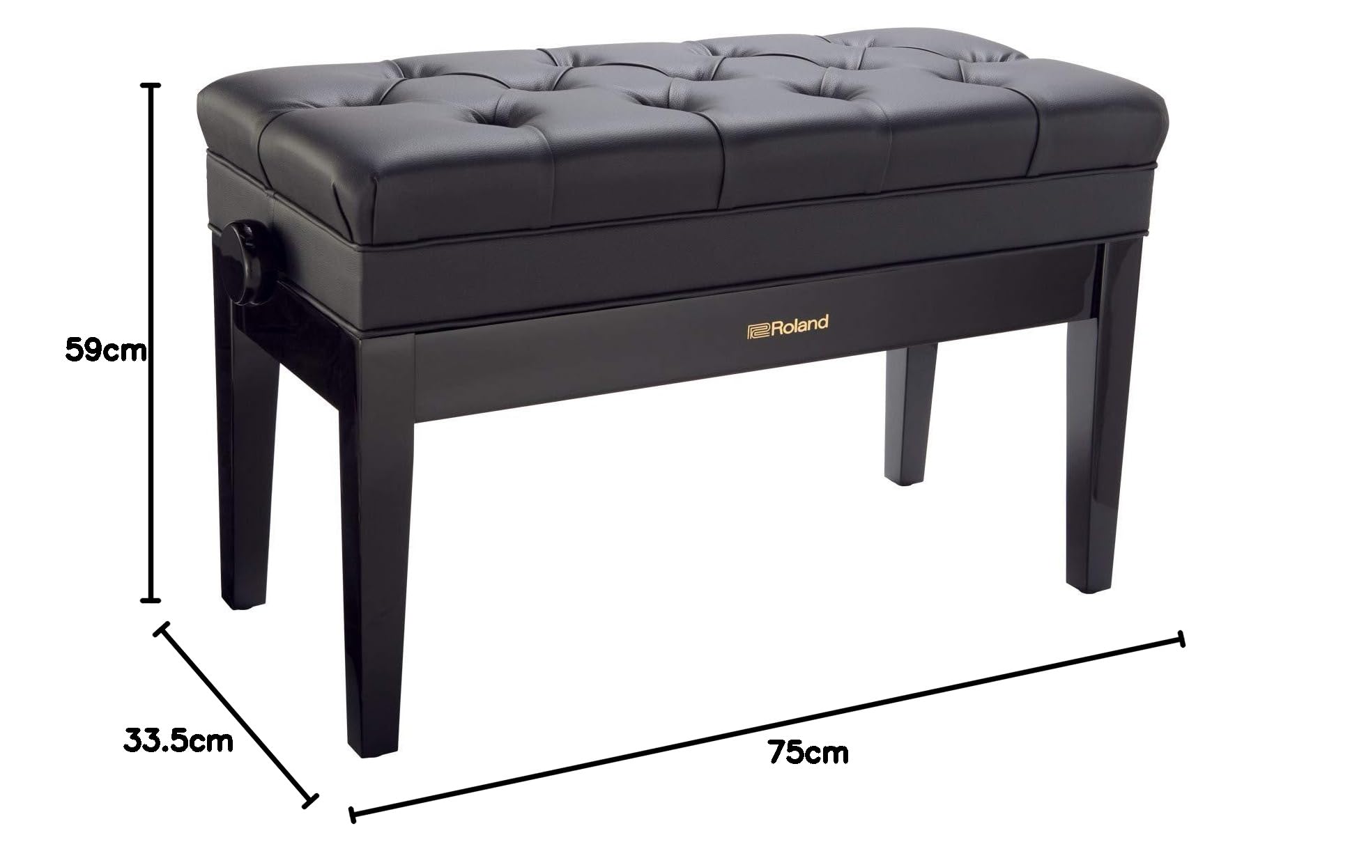Roland Duett-Klavierbank in Palisander-Ausführung mit Aufbewahrungsfach – RPB-D500RW, 83 x 37.4 x 25 cm