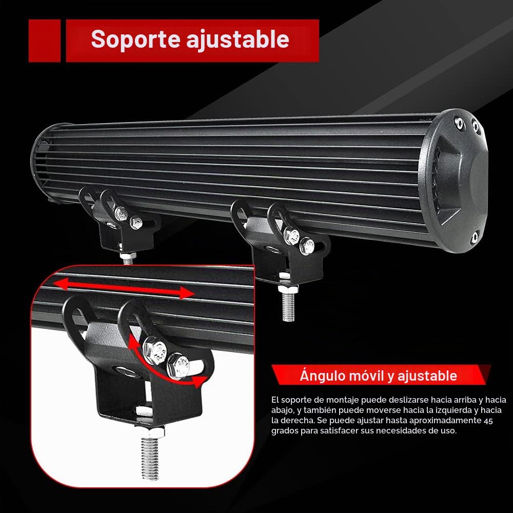 Willpower 126W 50cm Barra LED + 58cm Soporte de Matrícula Universal Aluminio + Arnés de Cableado Soporte de Número Placa Barra de Luce LED para Coche 4x4 Tractor Vehículos Barco Camión Pickup