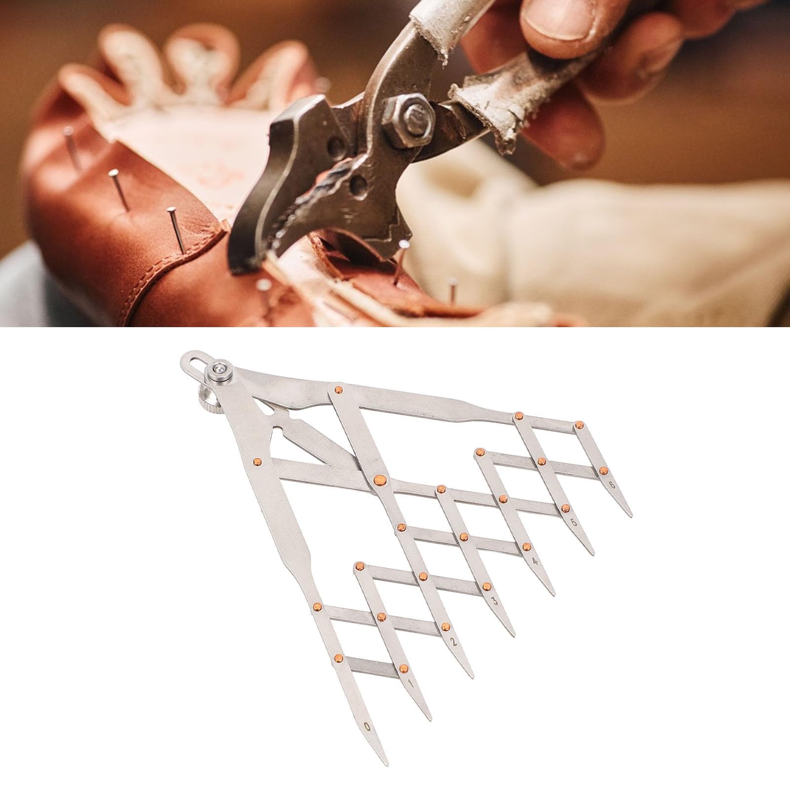 CHICIRIS Righello per misurare la distanza in acciaio inox per marcare rapidamente e applicazioni versatili per la semina dei parenti (7 denti con funzione di blocco)