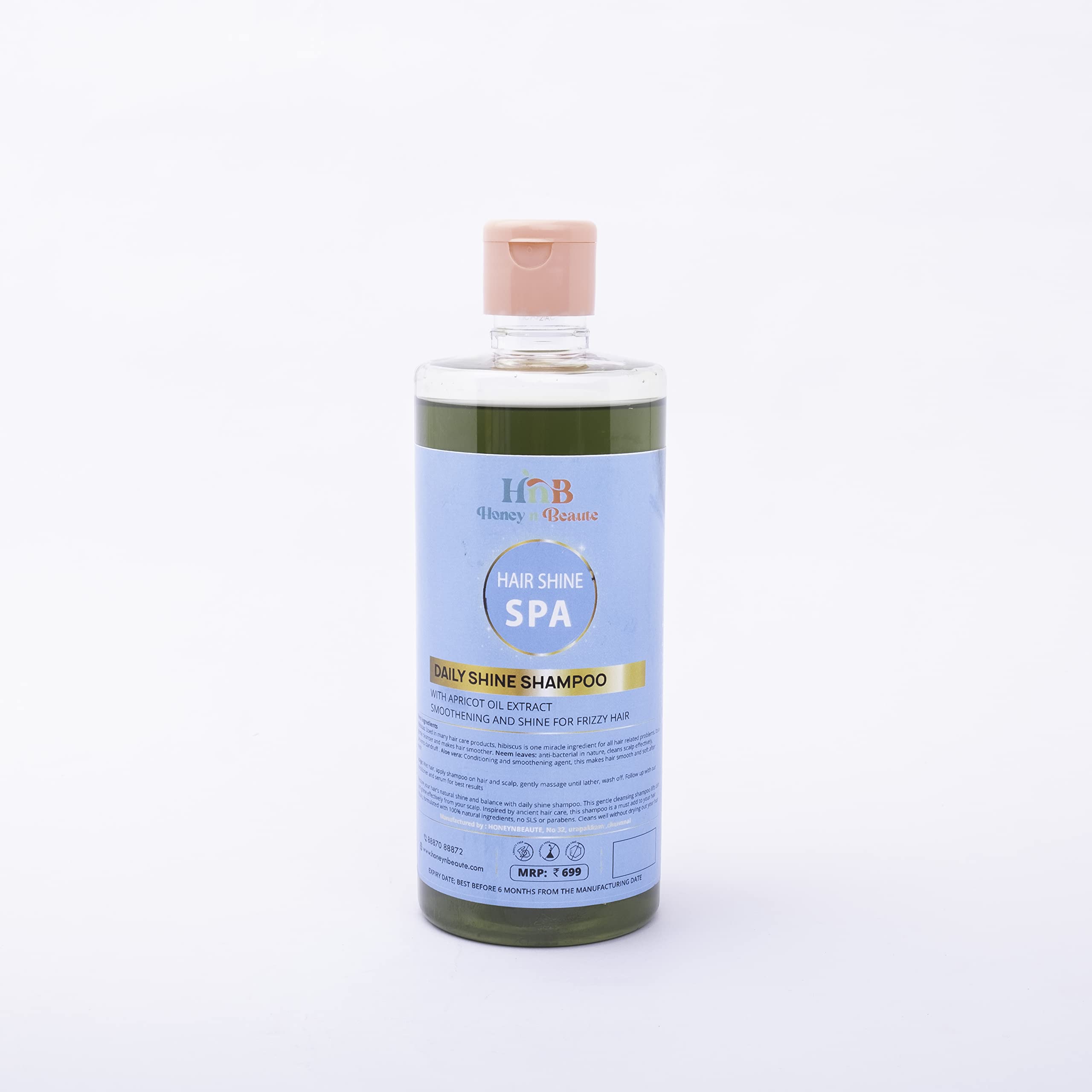 HONEY ‘N’ BEAUTE Daily Shine Shampoo | Paraben-Free & 95% Natural Ingredients | Restores Hair’s Natural Shine | Cleanses Scalp | Hibiscus, Neem Leaves, Aloe Vera for Smooth & Soft Hair (200 ml)