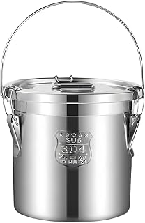 304 Stainless Steel Kitchen Airtight Canister, 12L 3.1 gal Rice Oil Food Storage Bucket Transport Can with andles Airtight Lid for Rice Flour Grain Coffee Bean Pail Container