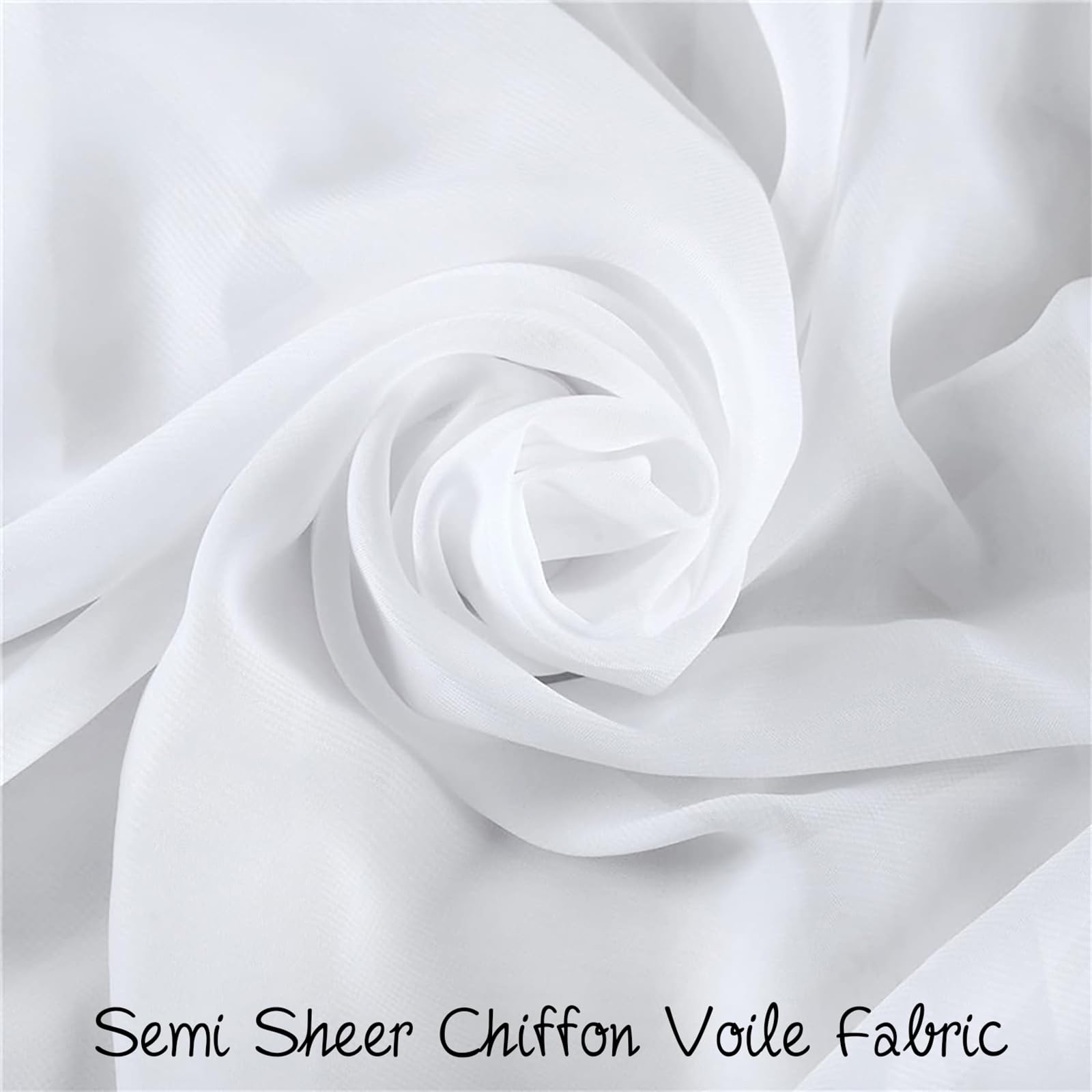 Highdi Voilage Arche Mariag, Mariage Tenture Rideau en Tulle Transparent Rideau de Gaze Mariage Sheer Voile Draperie Romantique (70 * 600cm(3 pièces),Blanc + Champagne + Beige)