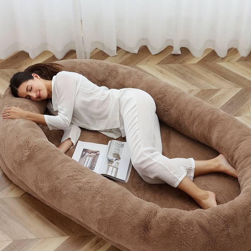 Lit pour chien pour l'homme XXXL grand matelas déstressant marron
