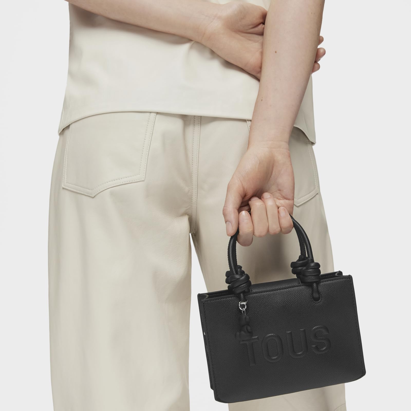 TOUS Mini Bolso Horizontal Negro, Para Mujer, Medidas 9,5 x 19,5 x 2 cm, Colección Tous La Rue New