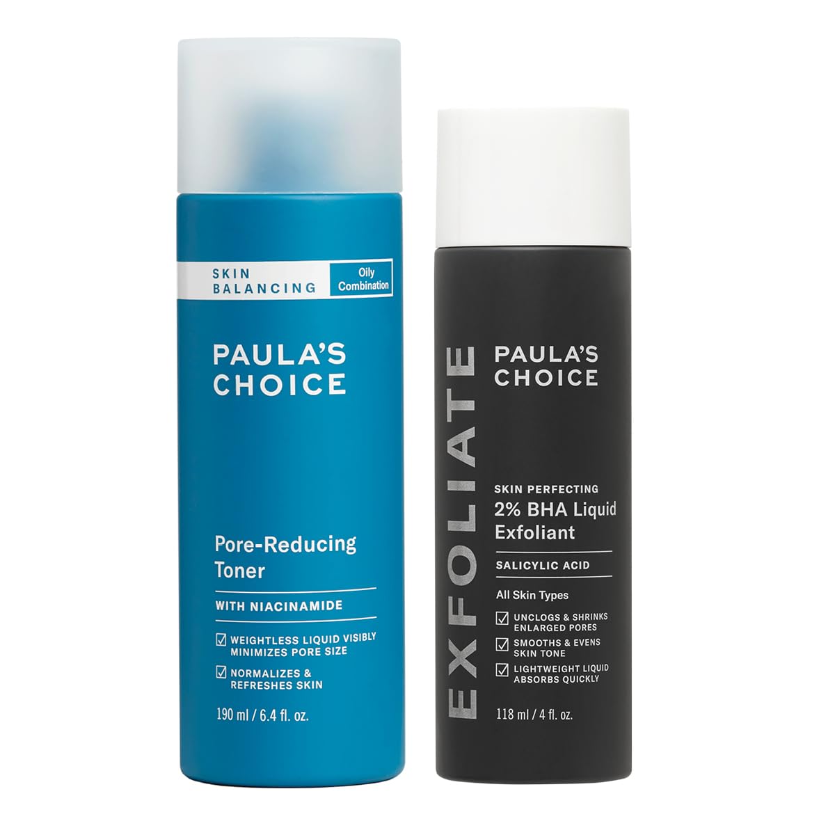 Paula's Choice PRZYWRÓĆ + WYCZYŚĆ - SKIN BALANCING Toner & 2% BHA Liquid Exfoliant - Odblokowuje Pory i Usuwa Zaskórniki - z Kwasem Salicylowym i Witaminą B3 - Skóra Mieszana i Tłusta