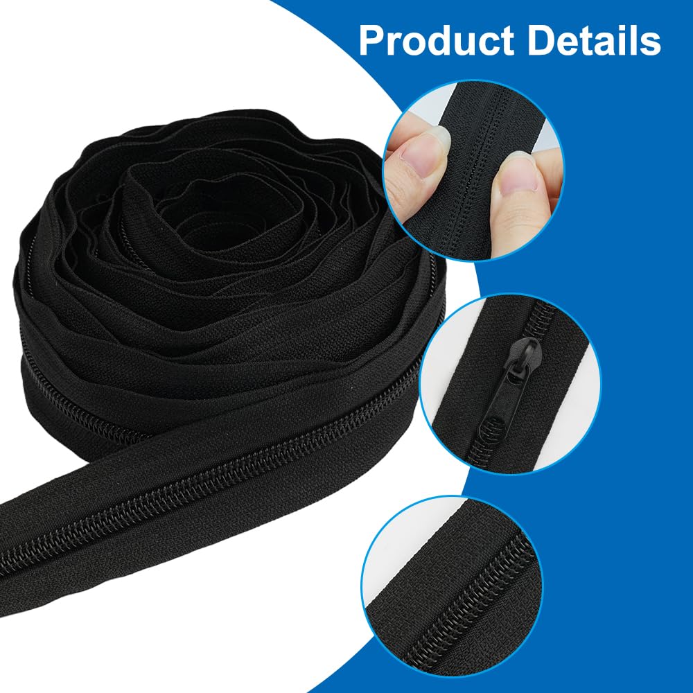 DOITEM Lot de 20 Fermetures éclair en Nylon #3 de 56 m de Couleurs