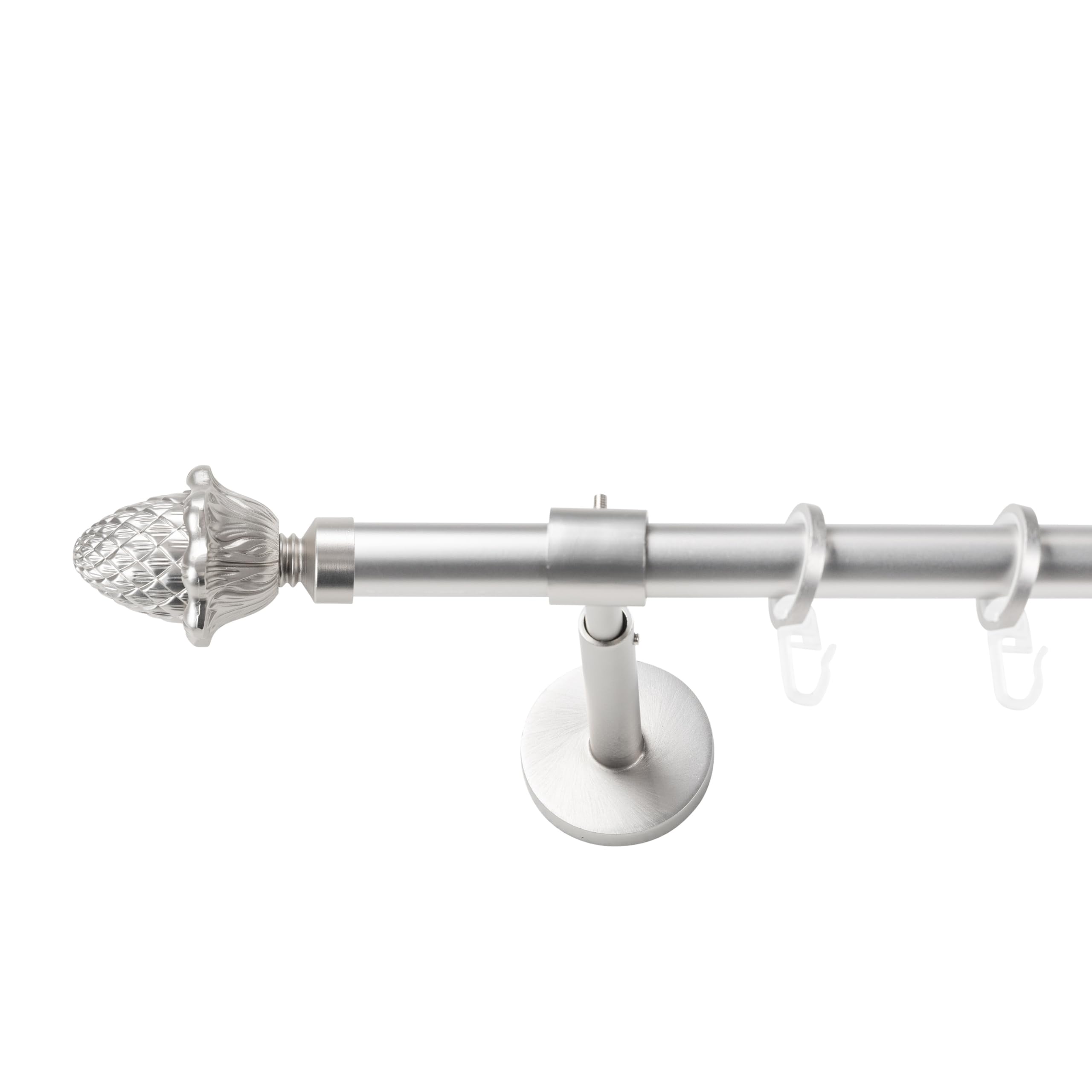 SN Deco Gardinenstange Nantes, 19 mm, 1-läufig, Stahl, Komplett-Set mit Ringen, geschlossener Träger, 320 cm, chrom matt
