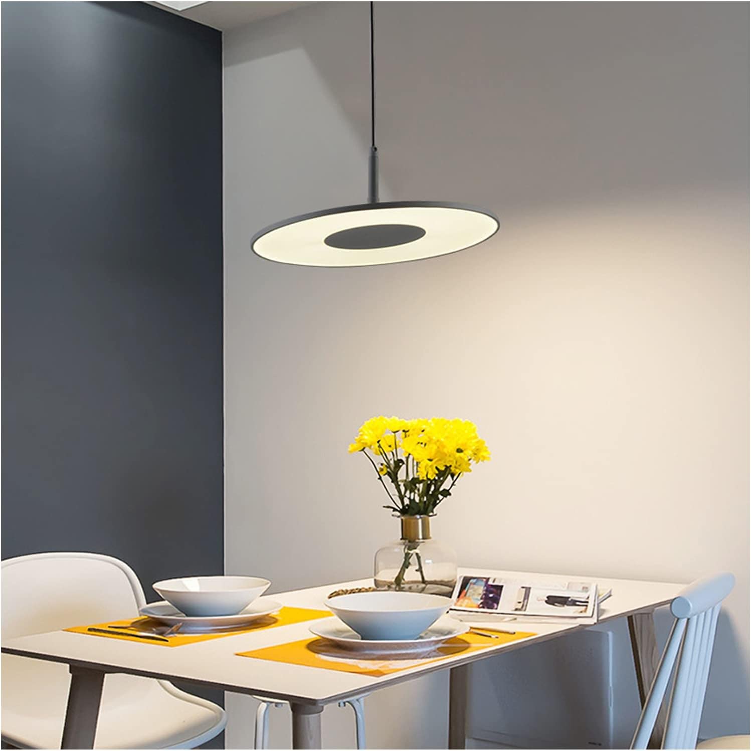 Lustre moderne à LED en fer forgé et acrylique pour salon