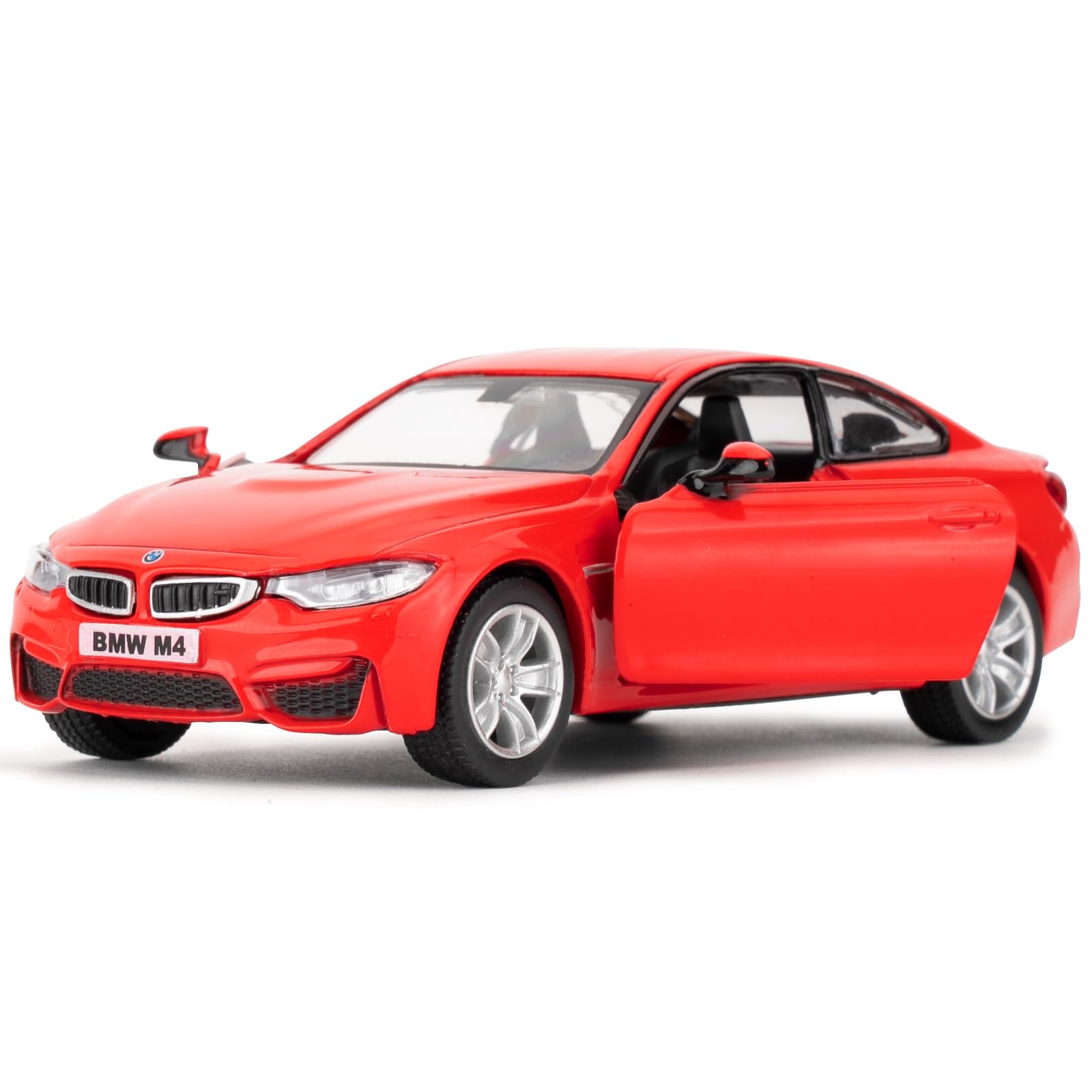 1/36 BMW M4 Alloy Car Model, Toy Car with Pullback Function, Suitable for Collecting and Decorating Toy Models, Birthday Gift for Boys and Girls (Red)
