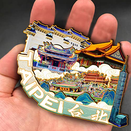 Imán de madera 3D para refrigerador China Taipei miniatura 4