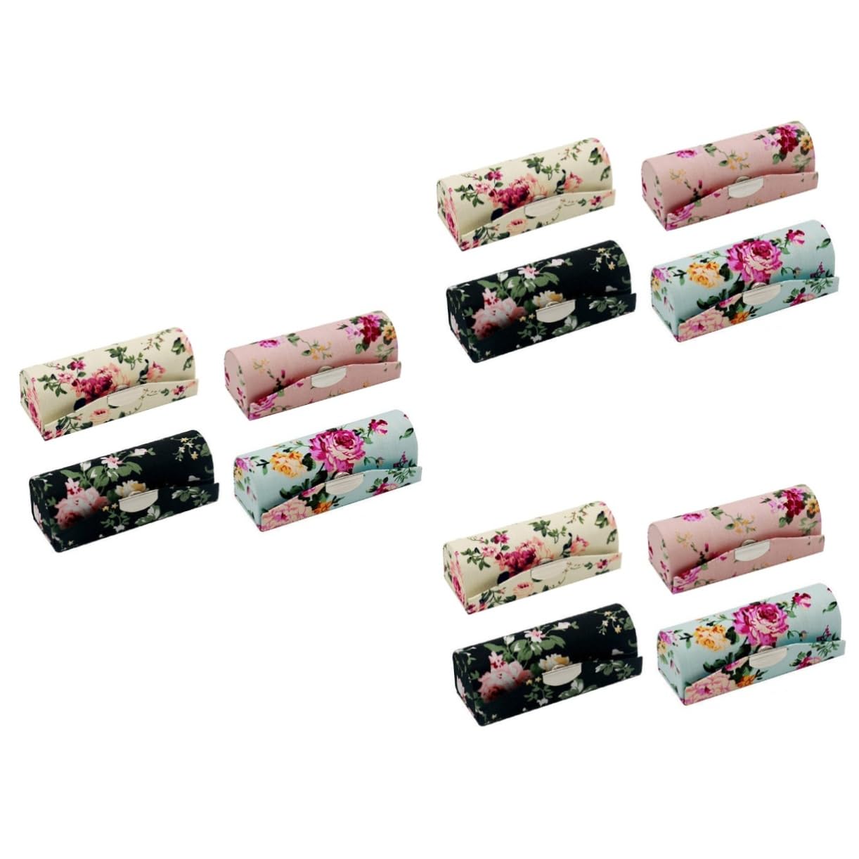 minkissy 12pezzi Porta Rossetto Con Specchio Organizer Per Borsa Cosmetica Custodia Per Rossetto Nero Bianco Rosa e Blu Pratica e Leggera Per Donne
