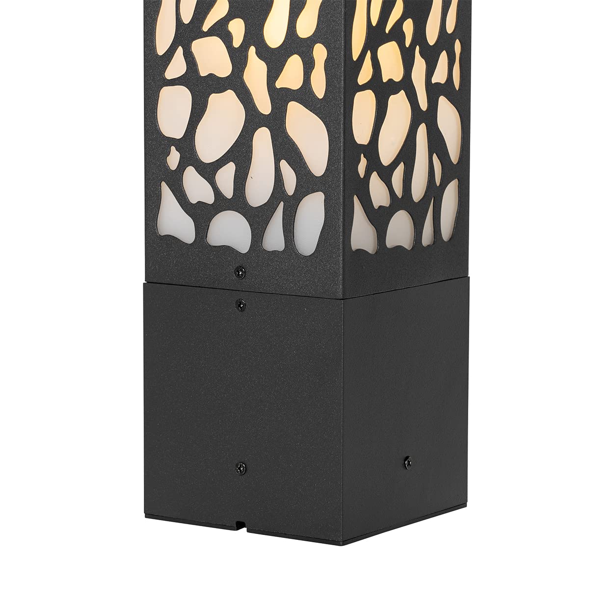 Qazqa Modern außen Pollerleuchte, Wegeleuchte, Pollerlampe für den Garten - Nicole - Schwarz, max. 40W, Geeignet für LED, 40cm, IP44