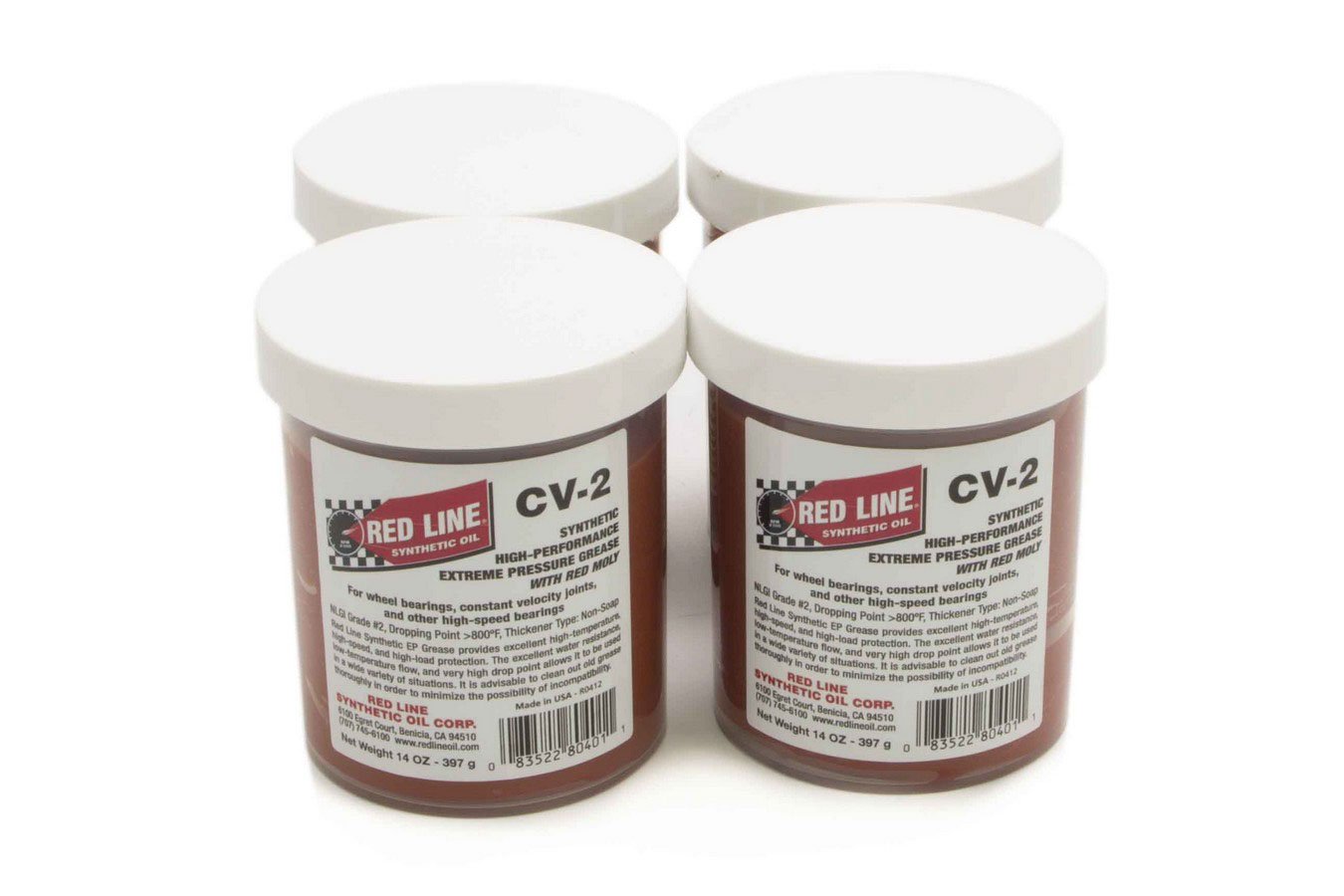 Red Line 80401 CV-2 Grease Jar - 14 Ounce (4 Pack)