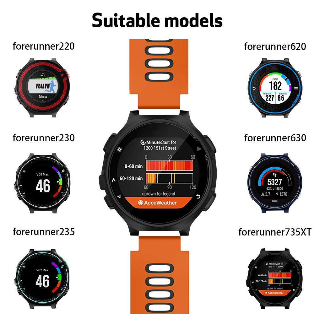 Ricambio Cinturino Garmin Cinturino Silicone Garmin Forerunner MODJUEGO - Per 220 230 235 620 Modelli Accessorio Fitness Garmin