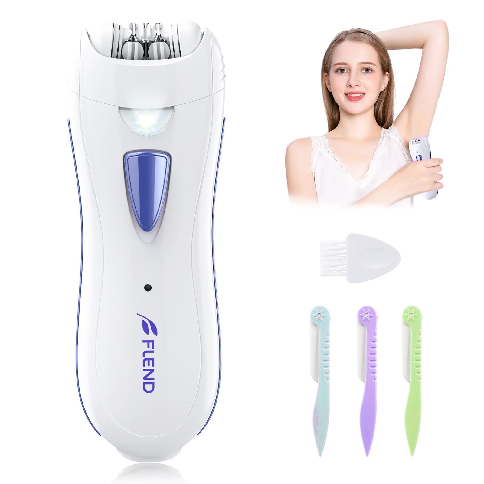 Epilator Smooth Glide Epilator for Women Facial and Body Hair Remover for Women Rechargeable Hair Removal with LED