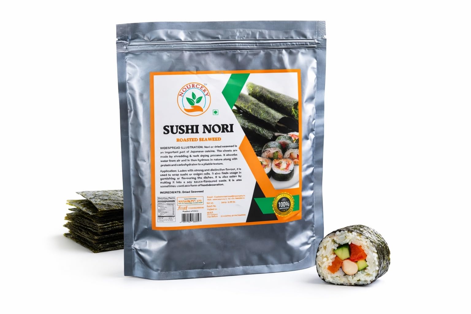 Nourcery Sushi Nori Sheets, 20 Sheets / 60gm (Seaweed Stratum)