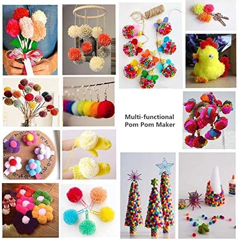 Pom Pom Maker 8Pcs Different Sizes DIY Pompom Maker Kit Plastic Fluff Ball Weaver Needle Craft Tool Set