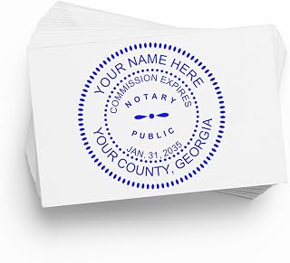 PSI Round Pre-Inked Notarial Stamp for Georgia Notaries, 1-5/8 Size, State Board Compliant Georgia Notary Stamp - Ideal for Official Georgia Notary Public Duties, Round Georgia Notarial Stamp